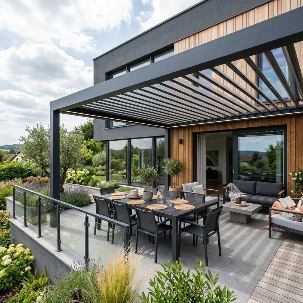 Pergola Bioclimatique Adossée de Luxe Cannes